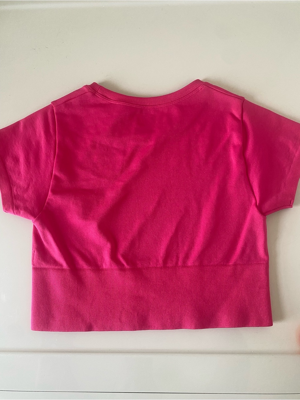aerie Bright Pink Short Sleeve Crop Top - Picture 3 of 7